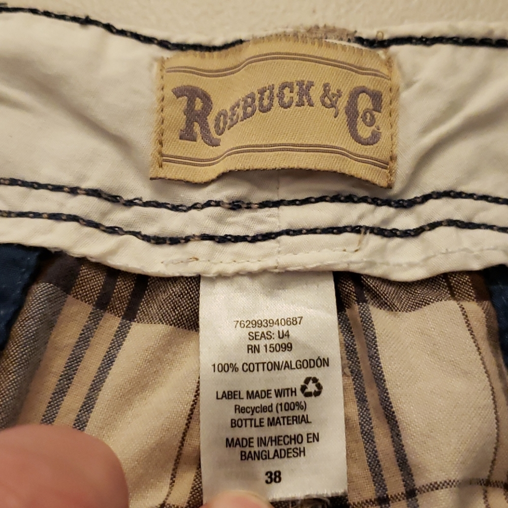 Roebuck& Company Brown Plaid Shorts Size 38 - Picture 3 of 6